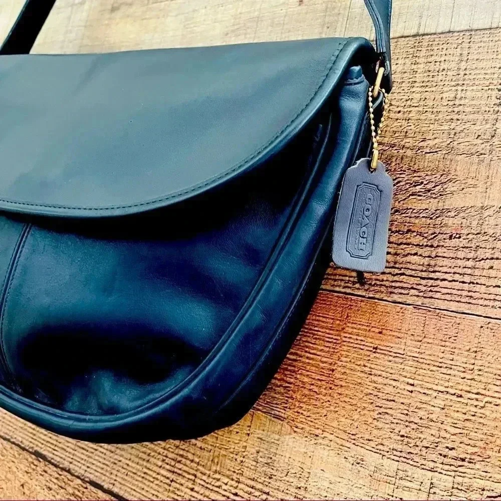 Vintage Coach Paris Large Navy Blue Bag